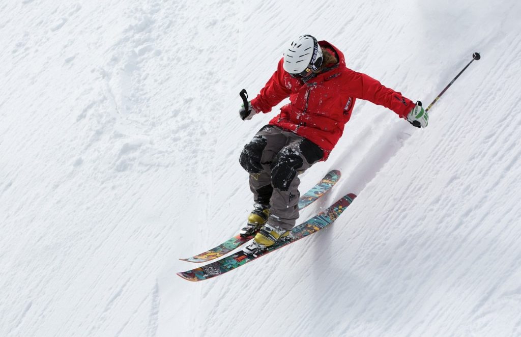 man skiing